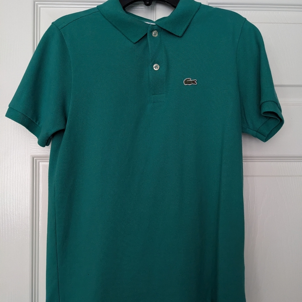 Lacoste Kids Regular Fit Petit Pique Polo, Size 14, Color Green